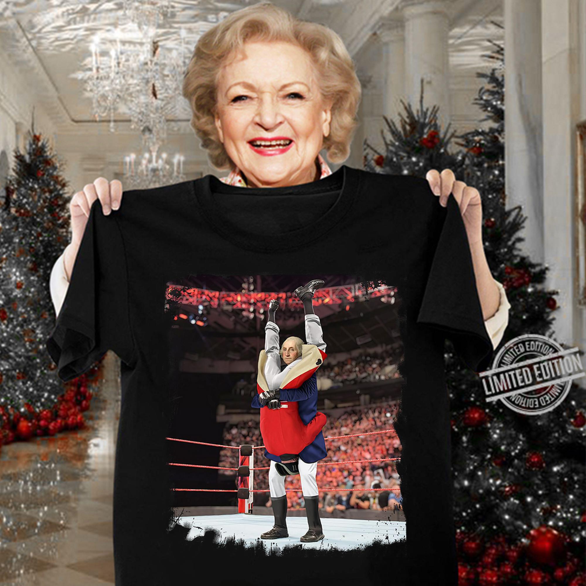 George Washington mashup WWE meme 4th of july independence day t-shirt woman shirt