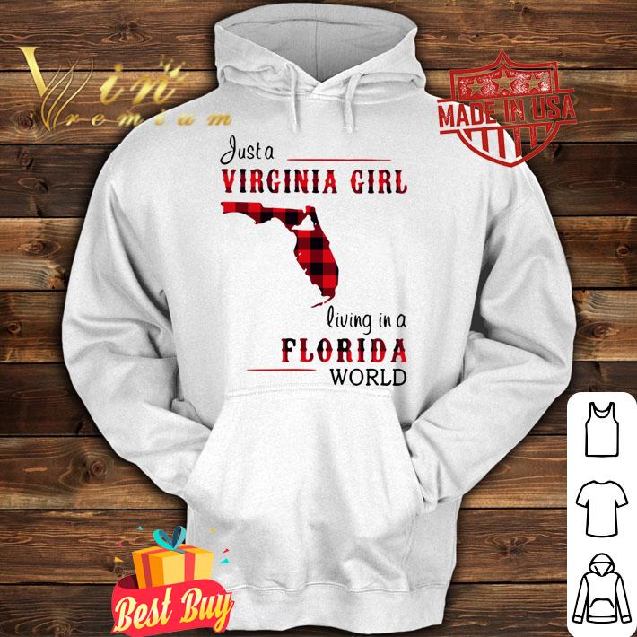Just A Virginia Girl Living In A Florida World Map t-shirt hoodie