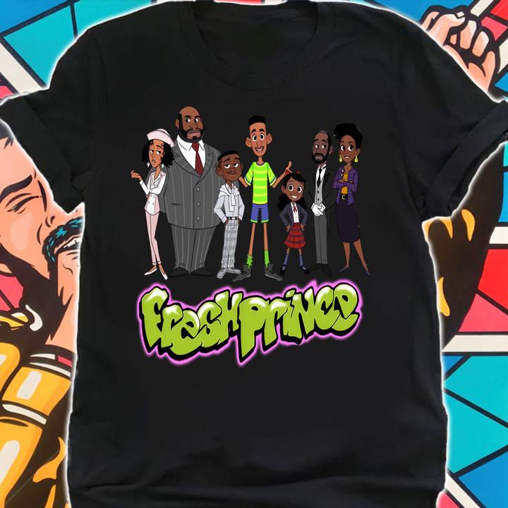 Fresh Prince characters cartoon t-shirt shirt