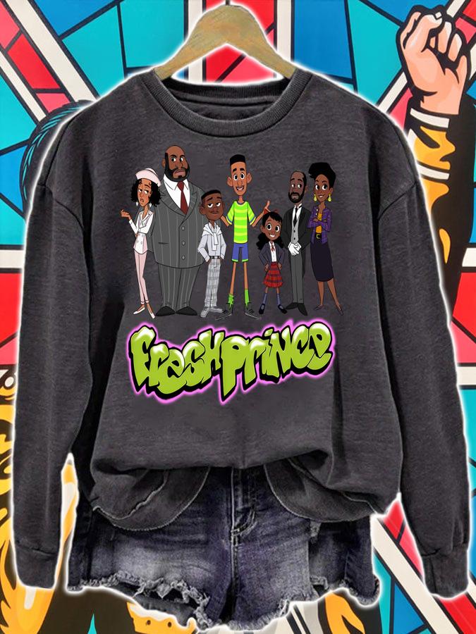 Fresh Prince characters cartoon t-shirt sweatshirt