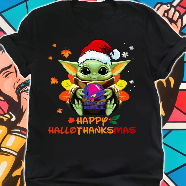 Baby Yoda Mashup Taco Bell Happy HalloThanksMas t-shirt shirt