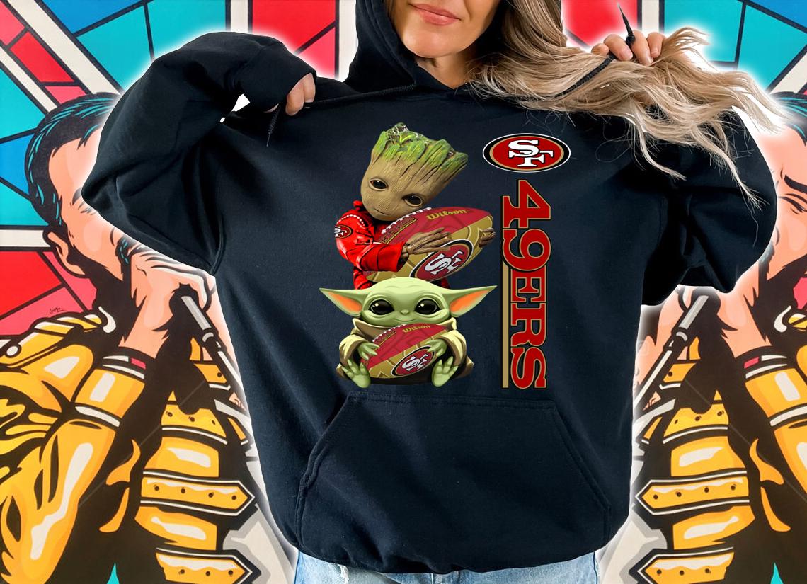 Baby Groot And Baby Hug Francisco 49ers t-shirt hoodie