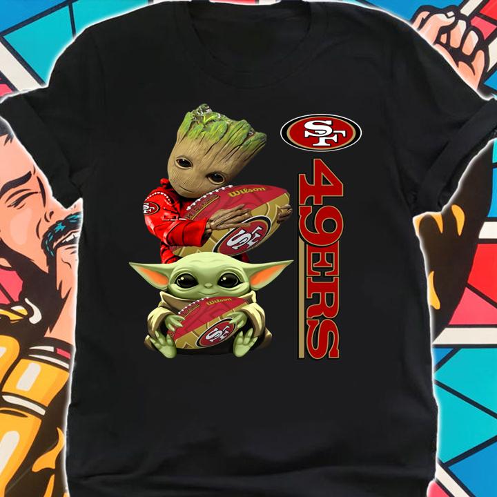 Baby Groot And Baby Hug Francisco 49ers t-shirt shirt