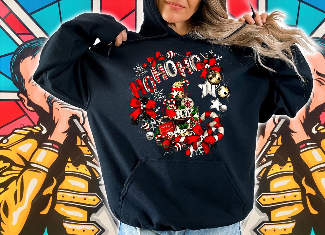Hohoho Design With Tired Tray For Merry Xmas t-shirt hoodie