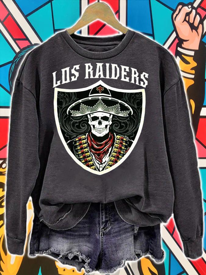 Los Raiders Skeleton Mexican Sombrero Oakland Raiders t-shirt sweatshirt