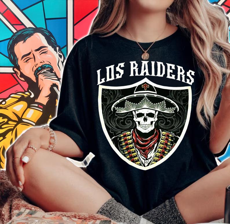 Los Raiders Skeleton Mexican Sombrero Oakland Raiders t-shirt woman shirt