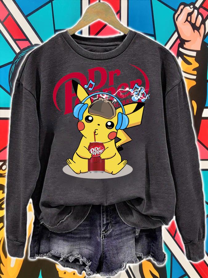 Pikachu Listen To Music And Drink Dr Pepper t-shirt sweatshirt