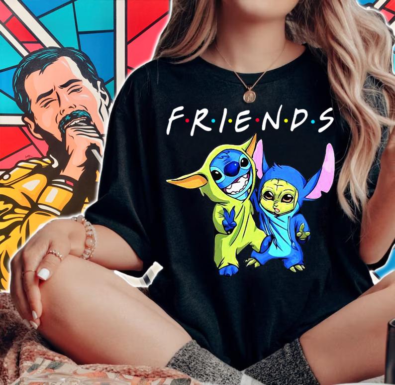 Baby Stitch And Baby Yoda t-shirt woman shirt