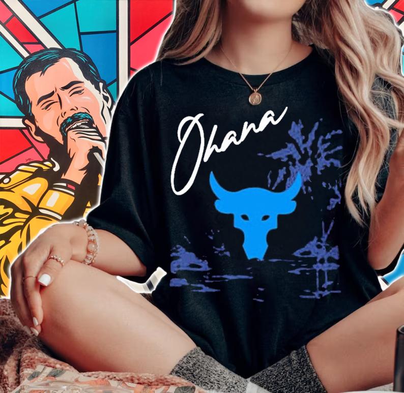 Dwayne Johnson Wearing Ohana Project Rock Transport Shirt t-shirt woman shirt