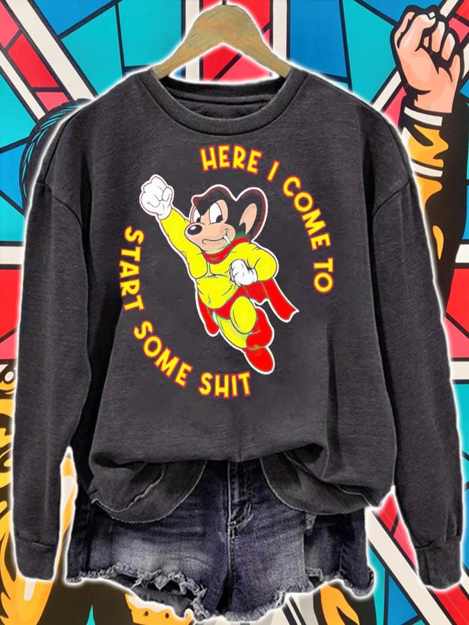 Murphy Mouse Mighty Mouse here i come to start some shit shirt t-shirt