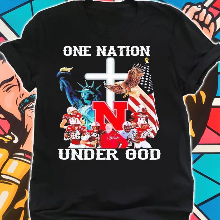 Nebraska Cornhusker one nation under God signatures shirt t-shirt
