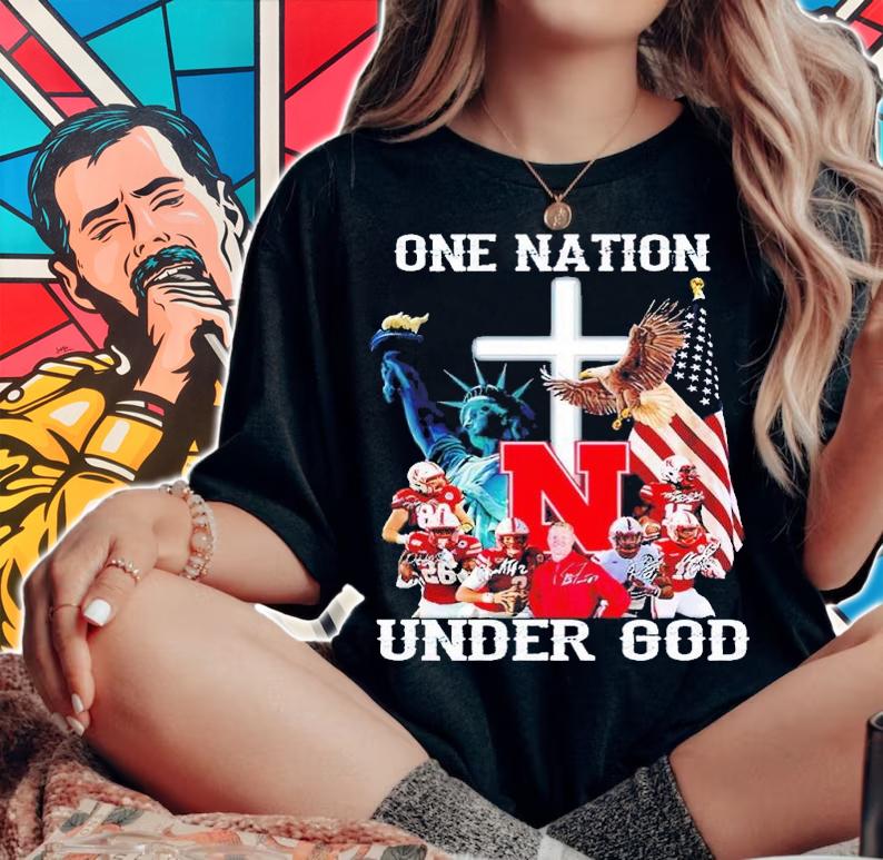 Nebraska Cornhusker one nation under God signatures shirt t-shirt