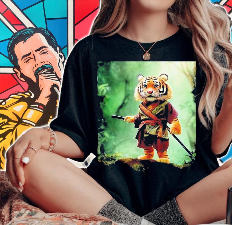 Tiger Samurai shirt t-shirt woman shirt