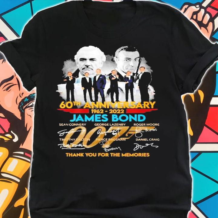 60th anniversary 1962 2022 James Bond thank you for the memories shirt t-shirt