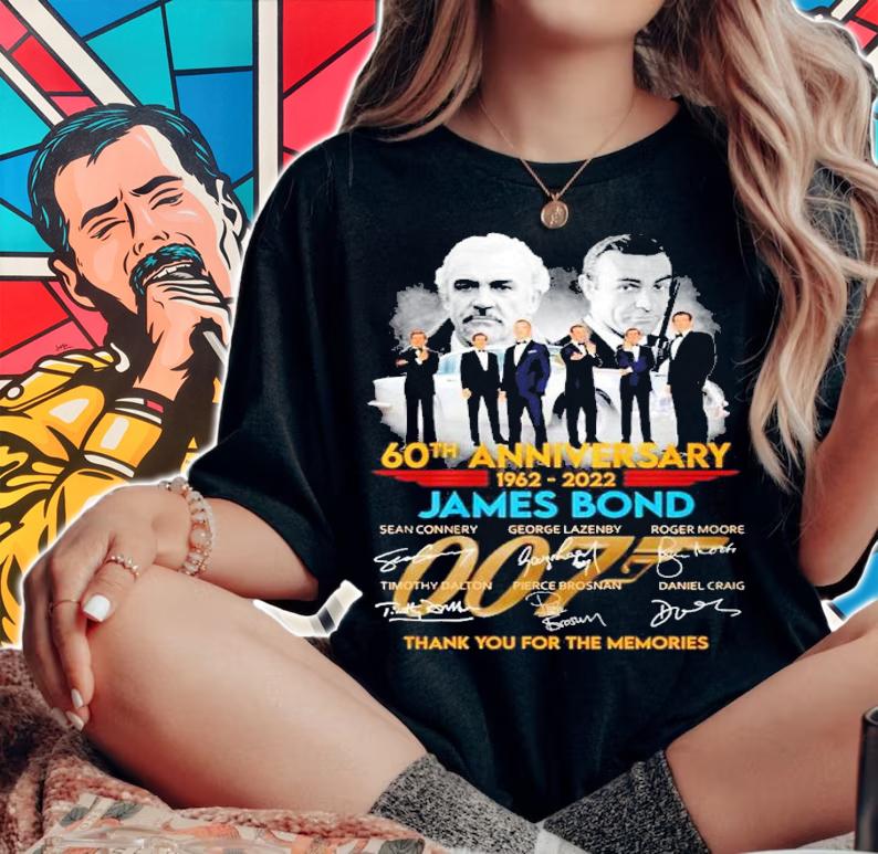 60th anniversary 1962 2022 James Bond thank you for the memories shirt t-shirt