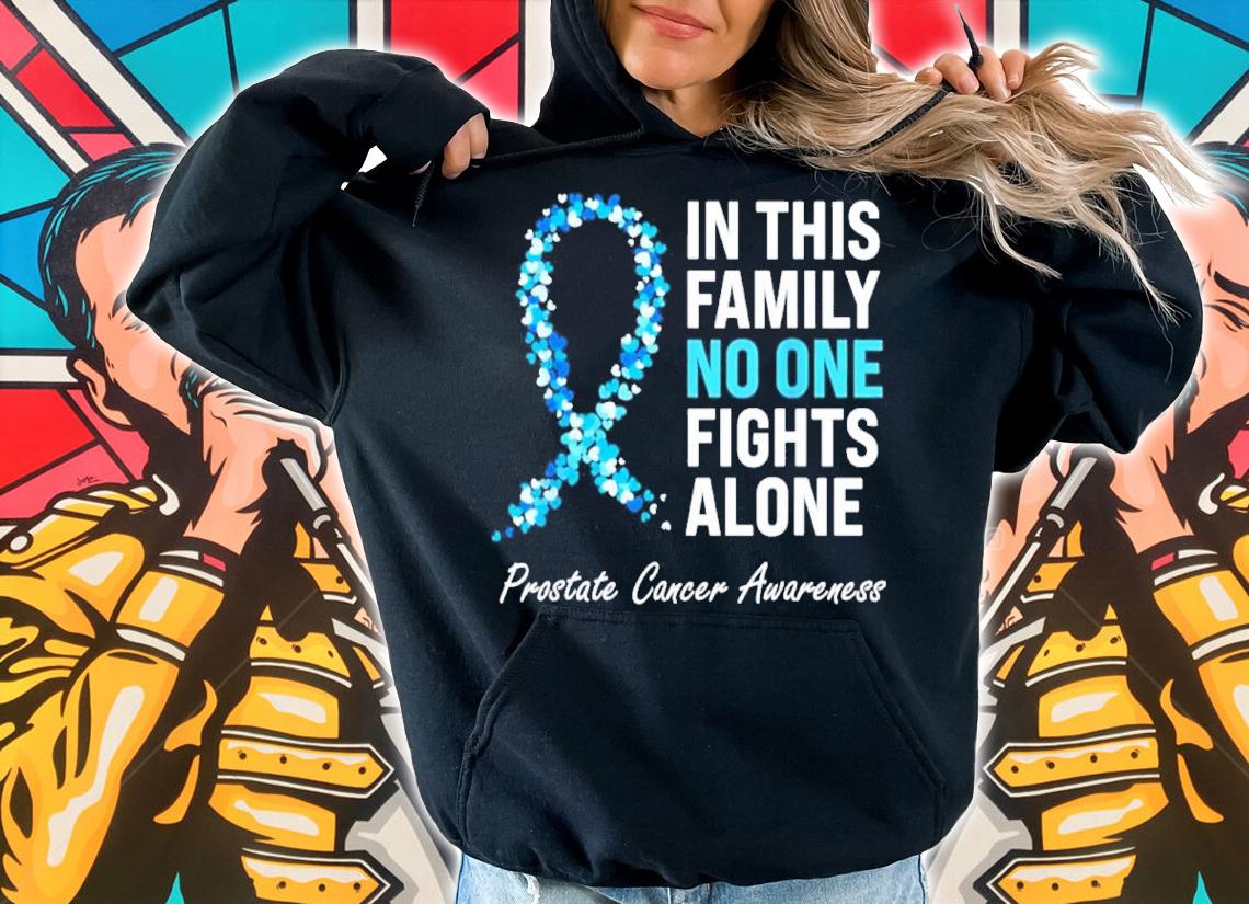 Family Prostate Cancer Awareness Light Blue Ribbon Survivor Shirt t-shirt hoodie