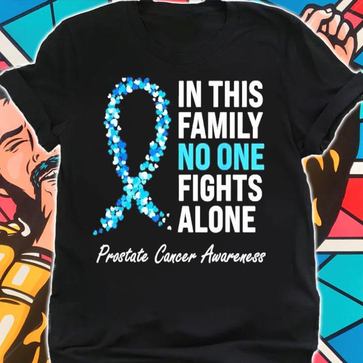 Family Prostate Cancer Awareness Light Blue Ribbon Survivor Shirt t-shirt shirt