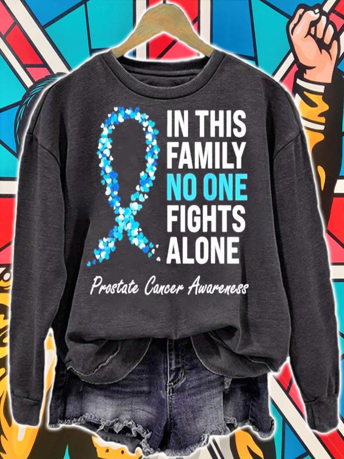 Family Prostate Cancer Awareness Light Blue Ribbon Survivor Shirt t-shirt sweatshirt