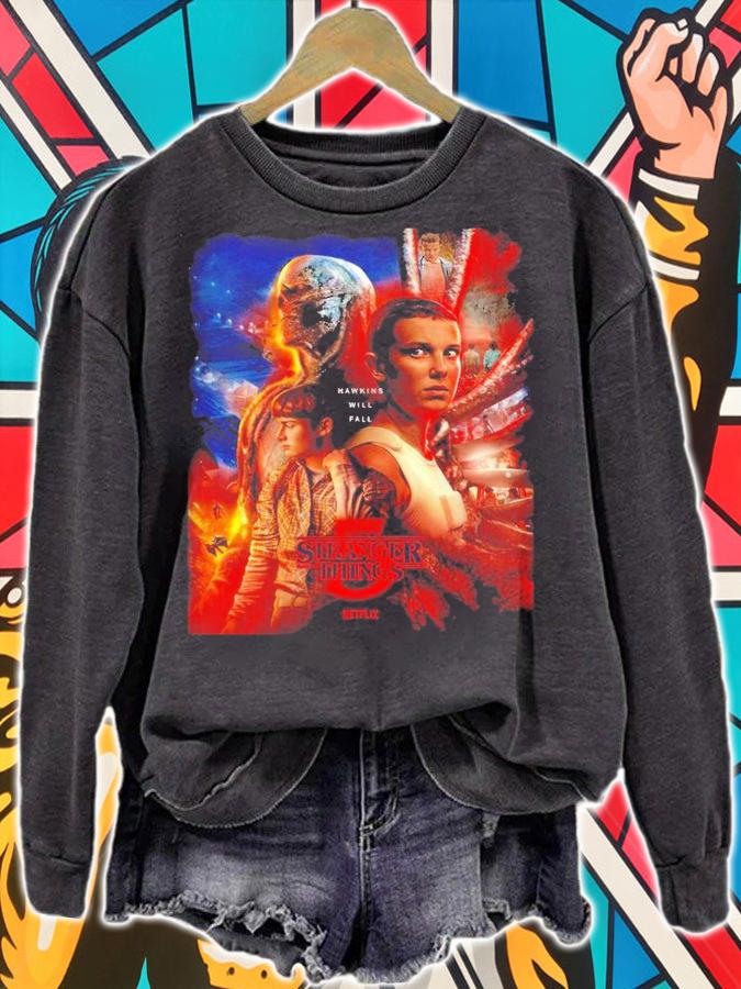 Stranger Things 5 Hawkins will fall poster shirt t-shirt