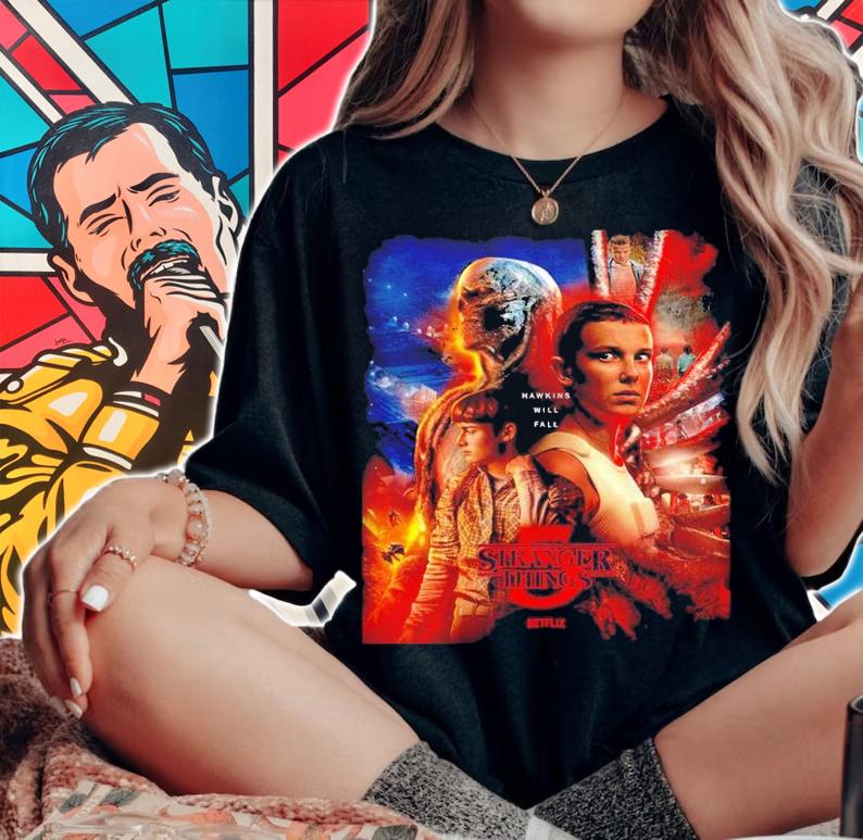 Stranger Things 5 Hawkins will fall poster shirt t-shirt