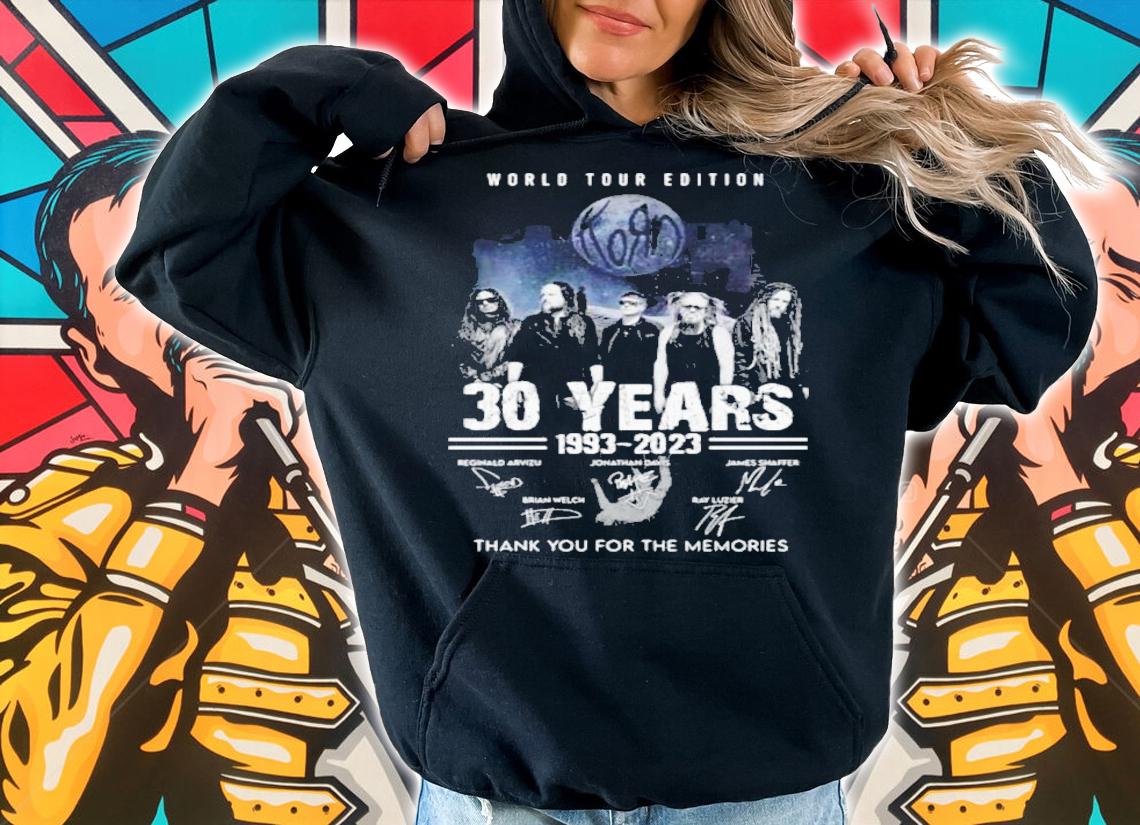 Korn World Tour Edition 30 Years 1993 2023 Signatures Thank You For The Memories Shirt t-shirt
