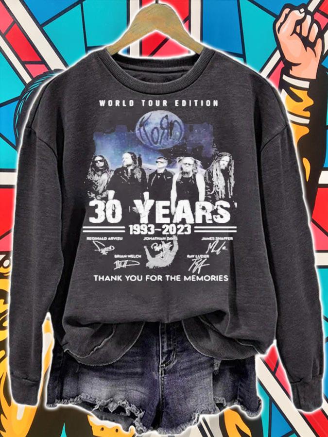 Korn World Tour Edition 30 Years 1993 2023 Signatures Thank You For The Memories Shirt t-shirt