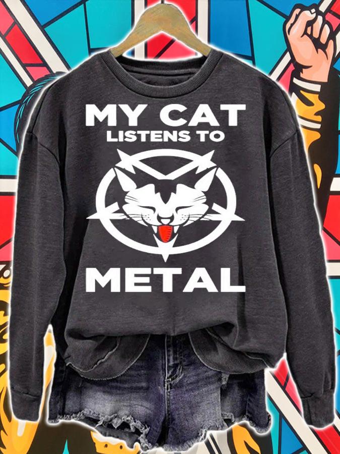 My cat listens to Metal shirt t-shirt