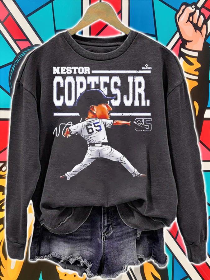 Nestor Cortes Jr. New York Y Cartoon Baseball Shirt t-shirt sweatshirt
