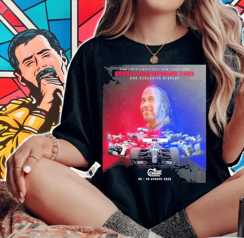 Lewis Hamilton 7 Title Winning Cars Exclusive Display Shirt t-shirt woman shirt