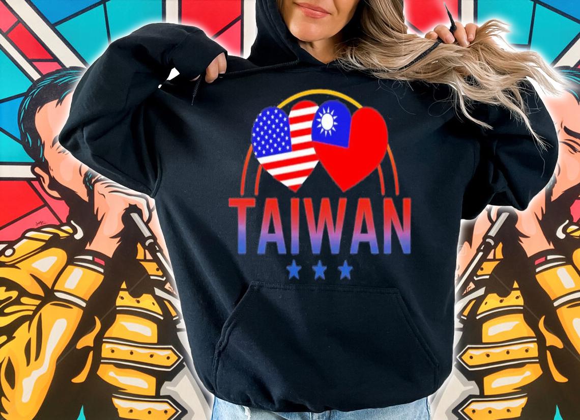 America And Taiwan Taiwanese American Flag Heart T-Shirt t-shirt hoodie