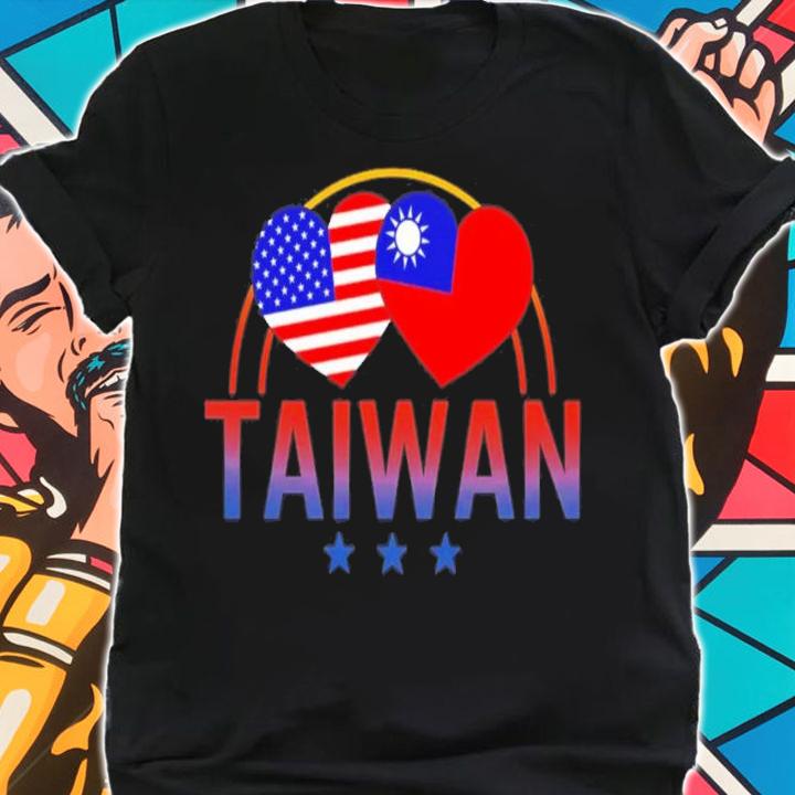 America And Taiwan Taiwanese American Flag Heart T-Shirt t-shirt shirt