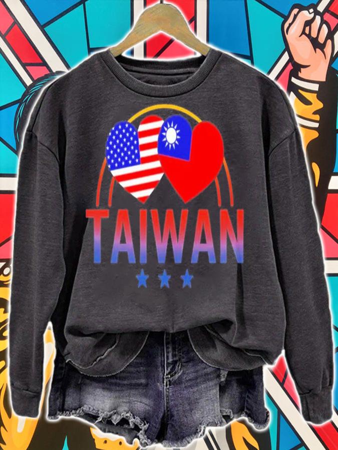 America And Taiwan Taiwanese American Flag Heart T-Shirt t-shirt sweatshirt