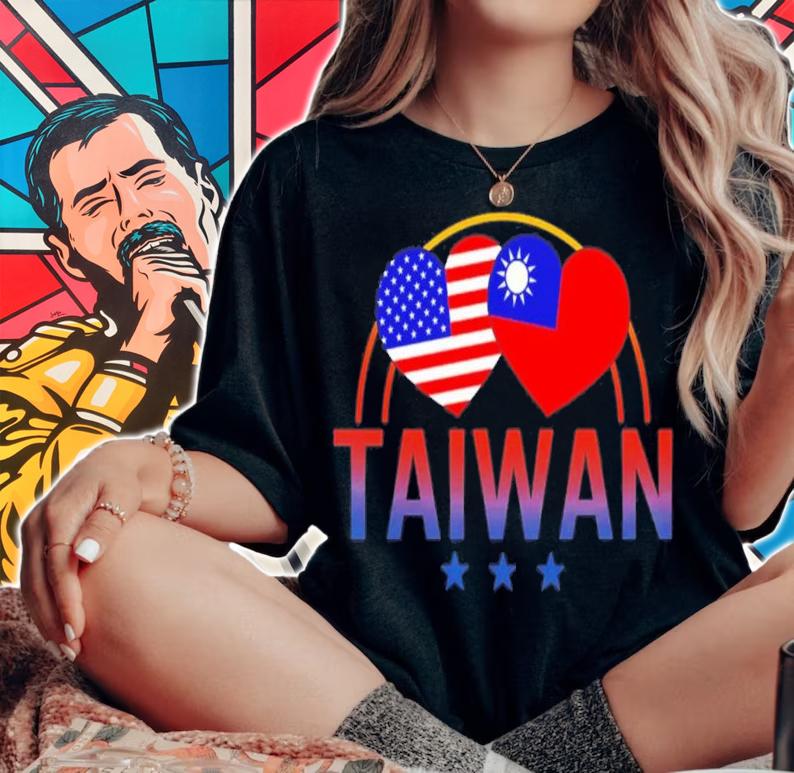 America And Taiwan Taiwanese American Flag Heart T-Shirt t-shirt woman shirt