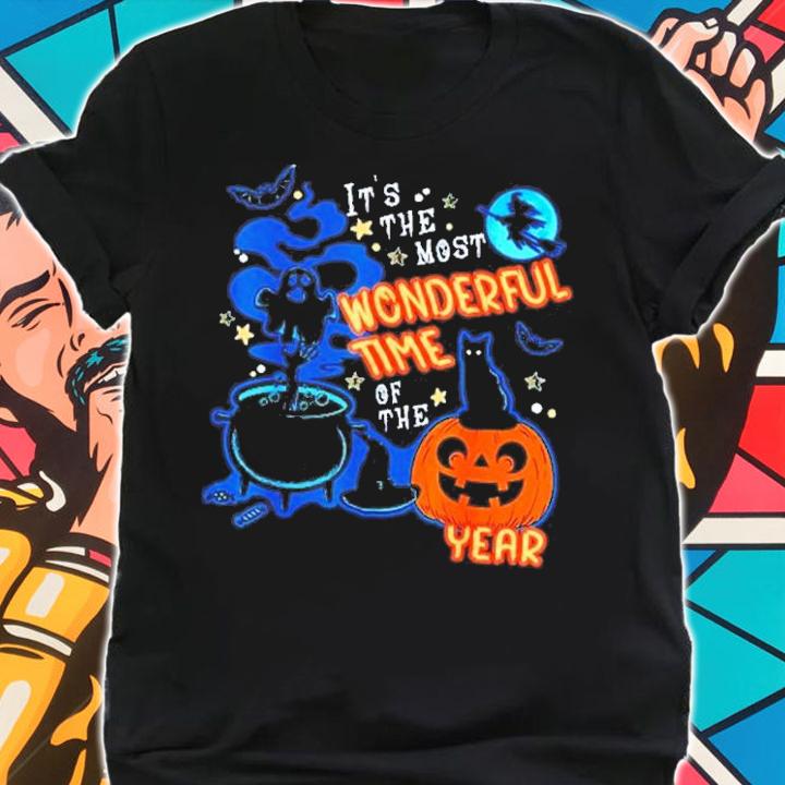 Black Cat Halloween It's The Most Wonderful Time Of Year T-Shirt t-shirt shirt