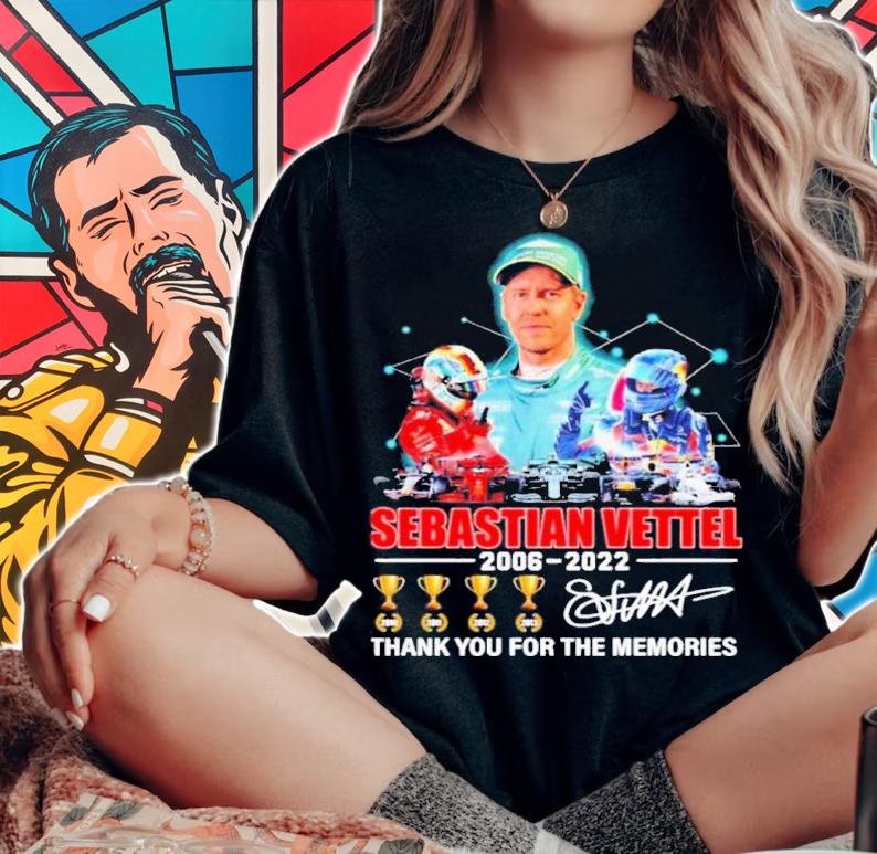 Sebastian Vettel 2006-2022 Signatures Thank You For The Memories Shirt t-shirt woman shirt
