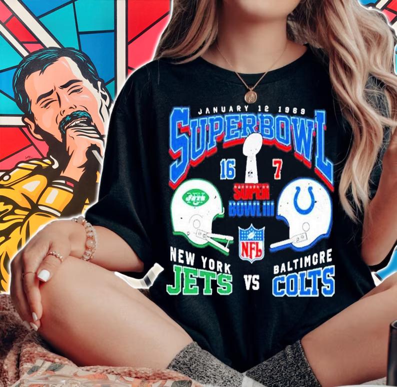 Super Bowl III Jets vs. Colts 1969 Score shirt t-shirt woman shirt