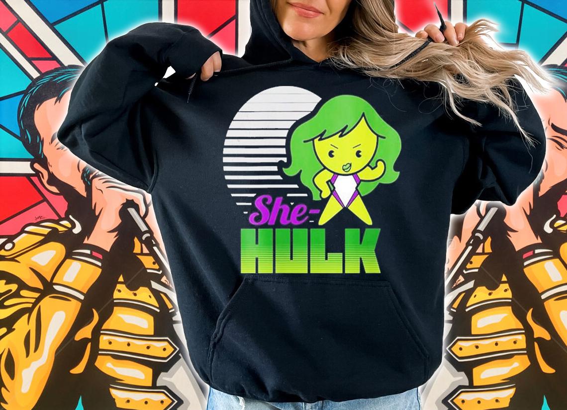 Womens Marvel She-Hulk Kawaii Striped Portrait shirt t-shirt hoodie