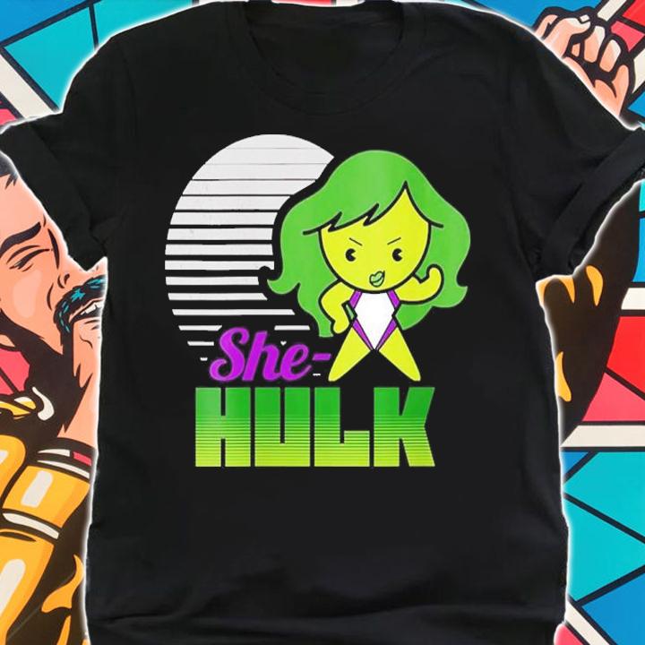 Womens Marvel She-Hulk Kawaii Striped Portrait shirt t-shirt shirt