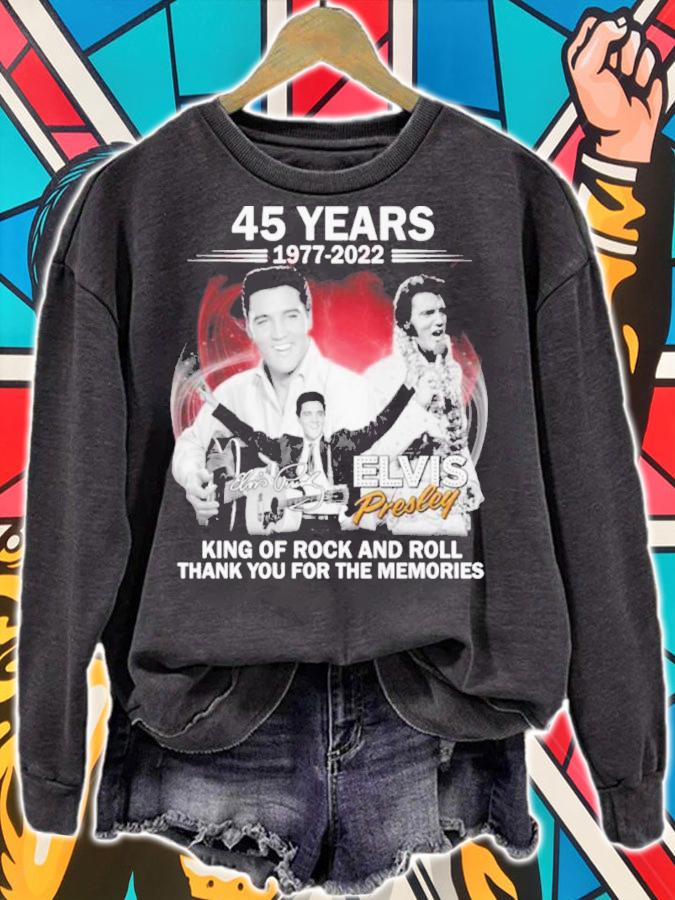 Elvis Presley 45 Years 1977-2022 King Of Rock And Roll Signatures Thank You The Memories Shirt t-shirt