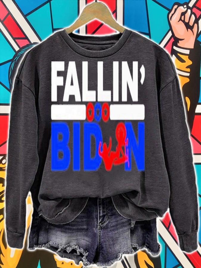 Fallin' With Biden Funny Biden Falls Off His Bike Shirt t-shirt sweatshirt
