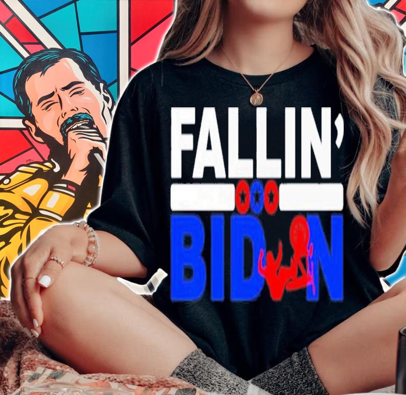 Fallin' With Biden Funny Biden Falls Off His Bike Shirt t-shirt woman shirt