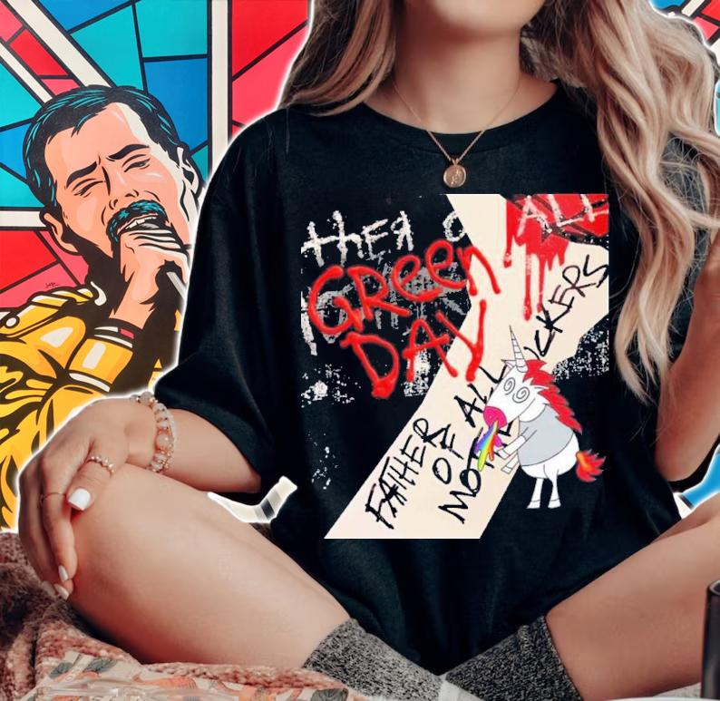 Hella Mega Tour Green Day Rock Band Shirt t-shirt woman shirt