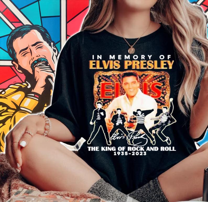In Memory Of Elvis Presley The King Of Rock And Roll 1935-2023 Signature Shirt t-shirt