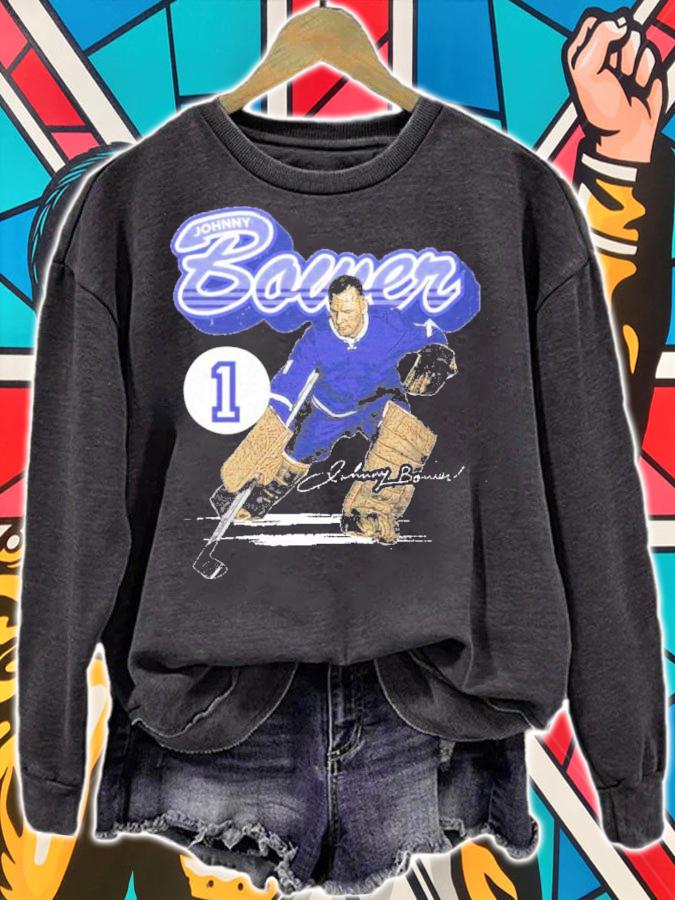 Johnny Bower Toronto Retro Script Hockey Signatures Shirt t-shirt