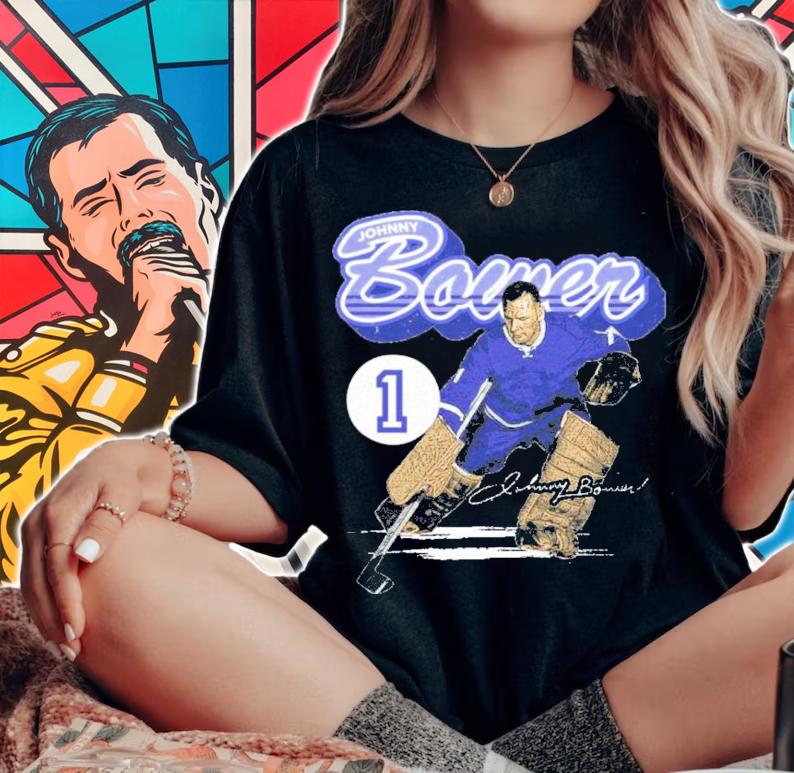Johnny Bower Toronto Retro Script Hockey Signatures Shirt t-shirt