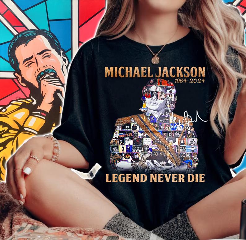 Michael Jackson 1964-2024 Legend Never Die Signature Memories Art t-shirt woman shirt
