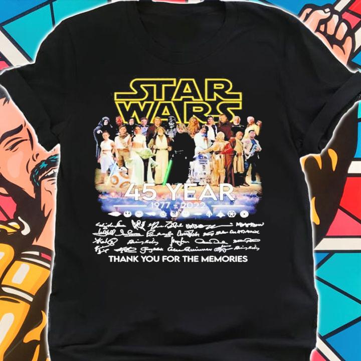 Star Wars 45 year 1977 2022 thank you for the memories shirt t-shirt