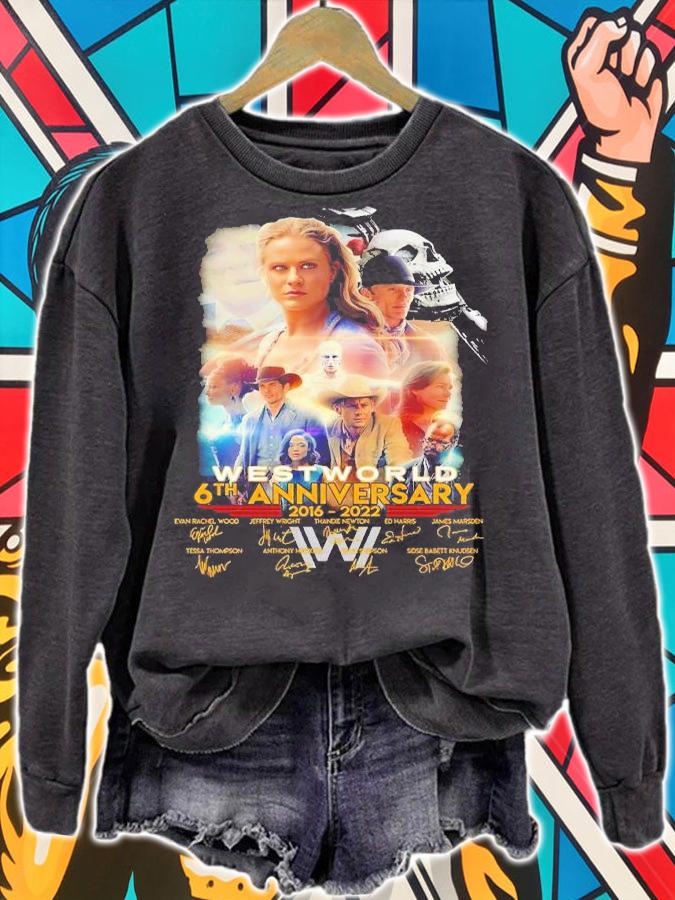 Westworld 6th anniversary 2016 2022 signatures shirt t-shirt