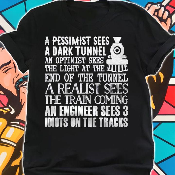 A Train, Engineer And 3 Idiots Funny Joke Shirt t-shirt