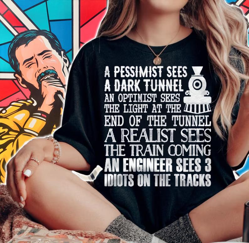 A Train, Engineer And 3 Idiots Funny Joke Shirt t-shirt